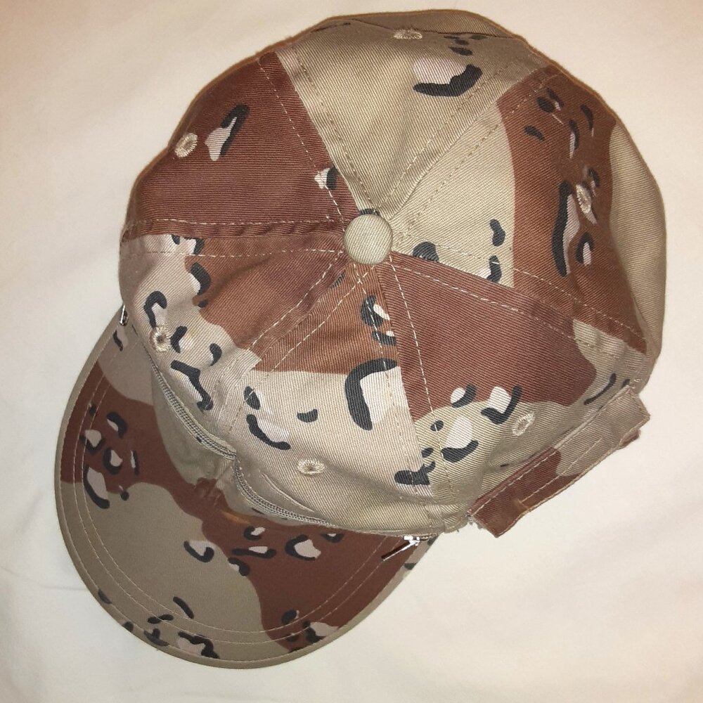 Desert Camouflage Baseball Cap Hat Lid Cover * 3 Pockets! * EUC * NOT USGI * - Picture 8 of 10